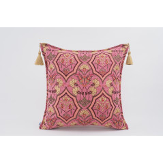 Fabric Pillow,Fabric Pillow 20x20, Pale Pink Carnation Pattern Turkish Jacquard Fabric Pillow, Throw Pillow Case, Lumbar Pillows