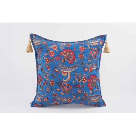 Fabric Pillow, Fabric Pillow 20x20, Navy Blue Caucasus Carnation Pattern Turkish Fabric Pillow,Decorative Pillow,Bohemian Pillow