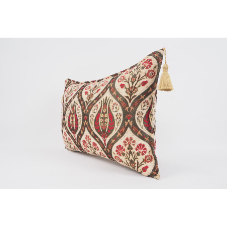 Fabric Pillow, Fabric Pillow 16x24, Beige Morocco Pattern Turkish Jacquard Fabric Pillow Cover, Chenille Fabric Bohemian Pillow