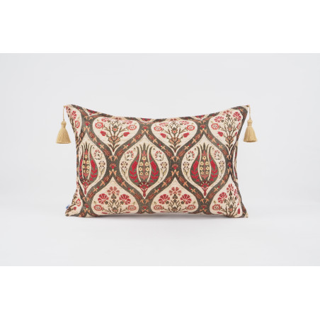 Fabric Pillow, Fabric Pillow 16x24, Beige Morocco Pattern Turkish Jacquard Fabric Pillow Cover, Chenille Fabric Bohemian Pillow