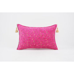 Fabric Pillow, Fabric Pillow 16x24, Mazenda Pink  Arabian Night Pattern Turkish Fabric Pillow Cover, Chenille Bohemian Pillow