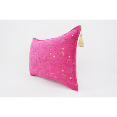 Fabric Pillow, Fabric Pillow 16x24, Mazenda Pink  Arabian Night Pattern Turkish Fabric Pillow Cover, Chenille Bohemian Pillow