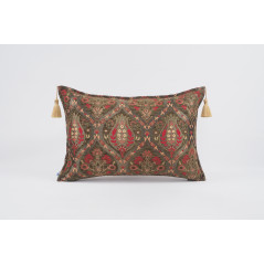 Fabric Pillow, Fabric Pillow 16x24, Moss Green Morocco Pattern Turkish Jacquard Fabric Pillow Cover, Chenille Bohemian Pillow