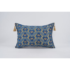 Fabric Pillow, Fabric Pillow 16x24, Navy Blue Eyes Pattern Turkish Fabric Pillow Cover, Chenille Fabric Fabric, Bohemian Pillow