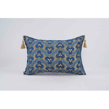 Fabric Pillow, Fabric Pillow 16x24, Navy Blue Eyes Pattern Turkish Fabric Pillow Cover, Chenille Fabric Fabric, Bohemian Pillow