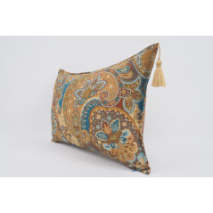 Fabric Pillow, Fabric Pillow 16x24, Paisley Pattern Turkish Chenille Fabric Pillow,Decorative Bohemian Pillow, Jacquard Fabric