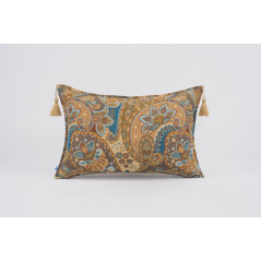 Fabric Pillow, Fabric Pillow 16x24, Paisley Pattern Turkish Chenille Fabric Pillow,Decorative Bohemian Pillow, Jacquard Fabric