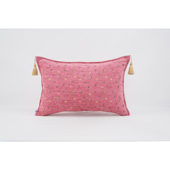 Fabric Pillow, Fabric Pillow 16x24, Pale Pink Arabian Night Pattern Turkish Fabric Pillow Cover, Chenille Bohemian Pillow