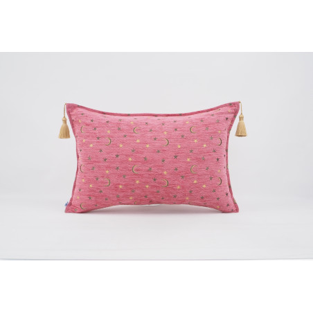 Fabric Pillow, Fabric Pillow 16x24, Pale Pink Arabian Night Pattern Turkish Fabric Pillow Cover, Chenille Bohemian Pillow