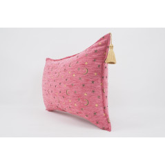 Fabric Pillow, Fabric Pillow 16x24, Pale Pink Arabian Night Pattern Turkish Fabric Pillow Cover, Chenille Bohemian Pillow