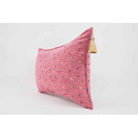 Fabric Pillow, Fabric Pillow 16x24, Pale Pink Arabian Night Pattern Turkish Fabric Pillow Cover, Chenille Bohemian Pillow