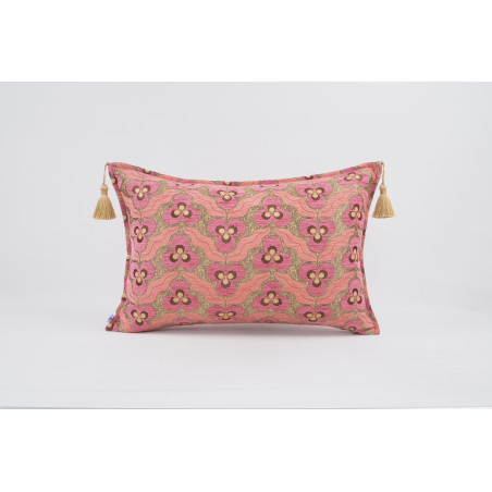 Fabric Pillow, Fabric Pillow 16x24, Pale Pink Tiger Eyes Pattern Turkish Fabric Pillow Cover, Chenille Fabric, Bohemian Pillow