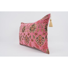 Fabric Pillow, Fabric Pillow 16x24, Pale Pink Topkapi Palace Tulip Pattern Turkish Jacquard  Fabric Pillow Cover, Throw Pillow