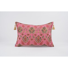 Fabric Pillow, Fabric Pillow 16x24, Pale Pink Topkapi Palace Tulip Pattern Turkish Jacquard  Fabric Pillow Cover, Throw Pillow