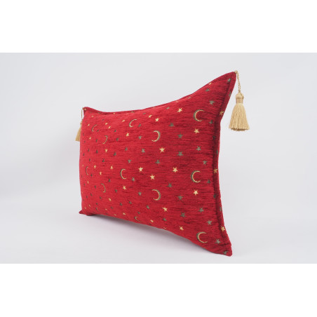 Fabric Pillow, Fabric Pillow 16x24, Red Arabian Night Pattern Turkish Fabric Pillow Cover, Chenille Fabric, Bohemian Pillow