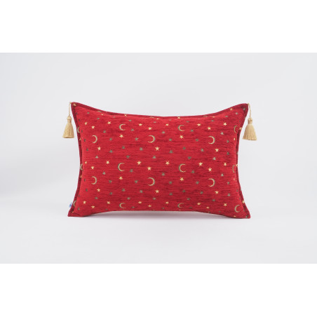 Fabric Pillow, Fabric Pillow 16x24, Red Arabian Night Pattern Turkish Fabric Pillow Cover, Chenille Fabric, Bohemian Pillow