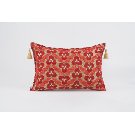 Fabric Pillow, Fabric Pillow 16x24, Red Tiger Eyes Pattern Turkish Fabric Pillow Cover, Chenille Fabric Pillow, Bohemian Pillow