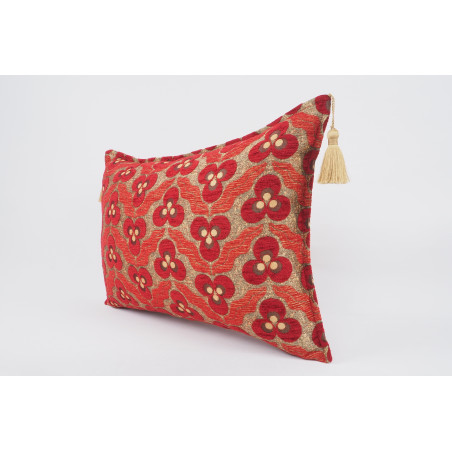 Fabric Pillow, Fabric Pillow 16x24, Red Tiger Eyes Pattern Turkish Fabric Pillow Cover, Chenille Fabric Fabric, Bohemian Pillow