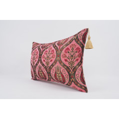 Fabric Pillow,Fabric Pillow 16x24,Pale Pink Morocco Pattern Turkish Jacquard Fabric Pillow Cover,Chenille Fabric Bohemian Pillow