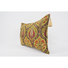 Fabric Pillow,Fabric Pillow 16x24,Pistachio Green Morocco Pattern Turkish Jacquard Fabric Pillow Cover,Chenille Bohemian Pillow