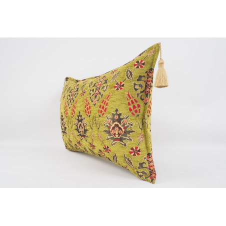 Fabric Pillow,Fabric Pillow 16x24,Pistachio Green Topkapi Palace Tulip Pattern Turkish Jacquard Fabric Pillow,Throw Sofa Pillow