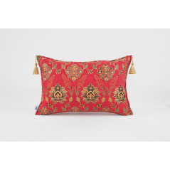 Fabric Pillow,Fabric Pillow 16x24,Red Topkapi Palace Tulip Pattern Turkish Jacquard Fabric Pillow Cover,Throw Pillow,Sofa Pillow