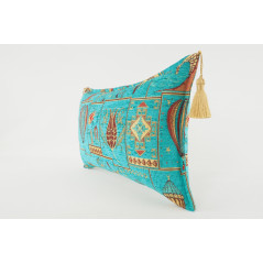 Fabric Pillow,Fabric Pillow 12x20,Turquoise Blue Turkish Dream Pattern Turkish Fabric Pillow,Decorative Pillow,Bohemian Pillow