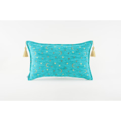 Fabric Pillow,Fabric Pillow 12x20,Turquoise Blue Arabian Night Pattern Turkish Fabric Pillow Cover,Decorative And Throw Pillow