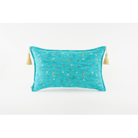 Fabric Pillow,Fabric Pillow 12x20,Turquoise Blue Arabian Night Pattern Turkish Fabric Pillow Cover,Decorative And Throw Pillow