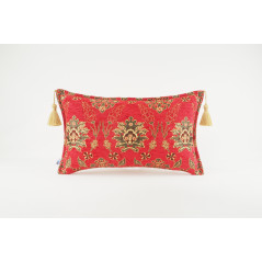 Fabric Pillow,Fabric Pillow 12x20,Red Topkapi Palace Tulip Pattern Turkish Fabric Pillow Cover,Decorative Pillow,Throw Pillow