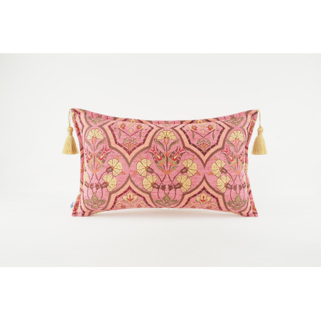 Fabric Pillow,Fabric Pillow 12x20,Pale Pink Carnation Pattern Turkish Fabric Pillow,Decorative Throw Pillow,Bohemian Pillow