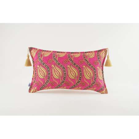 Fabric Pillow,Fabric Pillow 12x20,Mazenda Pink Water Line Tulip Pattern Turkish Fabric Pillow, Decorative Pillow,Bohemian Pillow