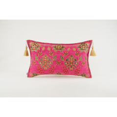 Fabric Pillow,Fabric Pillow 12x20,Mazenda Pink Topkapi Palace Tulip Pattern Turkish Jacquard  Fabric Pillow Cover,Throw Pillow