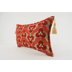 Fabric Pillow, Fabric Pillow 12x20, Red Tiger Eyes Pattern Turkish Fabric Pillow Cover,Decorative Accent Throw Bohemian Pillow