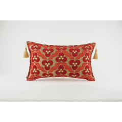 Fabric Pillow, Fabric Pillow 12x20, Red Tiger Eyes Pattern Turkish Fabric Pillow Cover,Decorative Accent Throw Bohemian Pillow