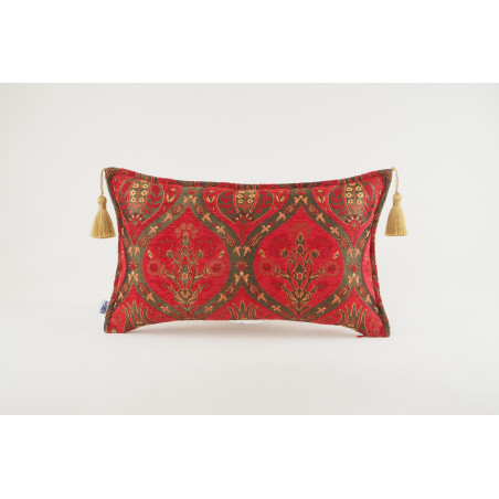 Fabric Pillow, Fabric Pillow 12x20, Red Morocco Pattern Tulip Turkish Fabric Pillow, Decorative Pillow, Bohemian Pillow