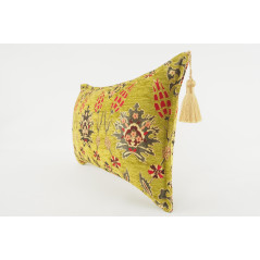 Fabric Pillow, Fabric Pillow 12x20, Pistachio Green Topkapi Palace Tulip Pattern Turkish Fabric Pillow, Decorative Throw Pillow