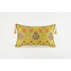 Fabric Pillow, Fabric Pillow 12x20, Pistachio Green Topkapi Palace Tulip Pattern Turkish Fabric Pillow, Decorative Throw Pillow