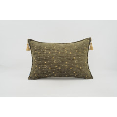 Fabric Pillow, Fabric Pillow 16x24, Moss Green Arabian Night Pattern Turkish Fabric Pillow Cover, Chenille Bohemian Pillow