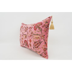 Fabric Pillow,Fabric Pillow 16x24, Pale Pink Caucasus Carnation Pattern Turkish Fabric Pillow, Decorative Pillow,Bohemian Pillow