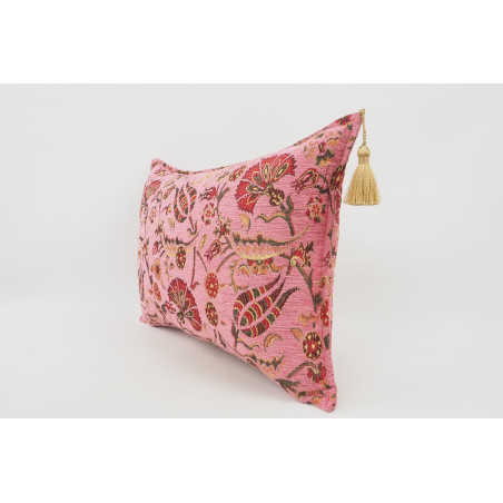 Fabric Pillow,Fabric Pillow 16x24, Pale Pink Caucasus Carnation Pattern Turkish Fabric Pillow, Decorative Pillow,Bohemian Pillow