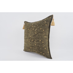 Fabric Pillow,Fabric Pillow 24x24,Moss Green Arabian Night Pattern Turkish Jacquard Fabric Pillow Cover,Throw And Lumbar Pillow