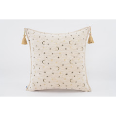 Fabric Pillow,Fabric Pillow 24x24, Beige Arabian Night Pattern Turkish Jacquard Fabric Pillow Cover, Throw Pillow,Lumbar Pillow