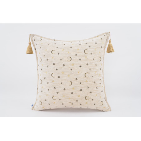 Fabric Pillow,Fabric Pillow 24x24, Beige Arabian Night Pattern Turkish Jacquard Fabric Pillow Cover, Throw Pillow,Lumbar Pillow