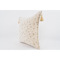 Fabric Pillow,Fabric Pillow 24x24, Beige Arabian Night Pattern Turkish Jacquard Fabric Pillow Cover, Throw Pillow,Lumbar Pillow