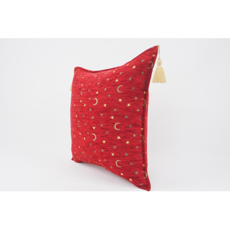 Fabric Pillow, Fabric Pillow 24x24, Red Arabian Night Pattern Turkish Jacquard Fabric Pillow Cover, Throw Pillow, Lumbar Pillow