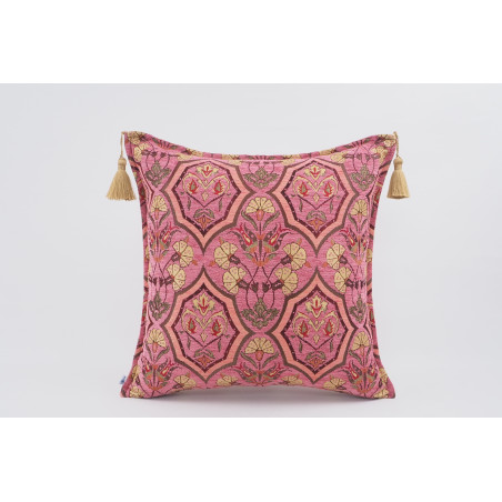 Fabric Pillow,Fabric Pillow 24x24,Pale Pink Carnation Pattern Turkish Jacquard Fabric Pillow Case,Decorative Throw Lumbar Pillow