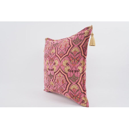 Fabric Pillow,Fabric Pillow 24x24,Pale Pink Carnation Pattern Turkish Jacquard Fabric Pillow Case,Decorative Throw Lumbar Pillow