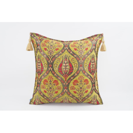 Fabric Pillow, Fabric Pillow 24x24, Pistachio Green Morocco Pattern Turkish Jacquard Fabric Pillow, Decorative  Lumbar Pillow
